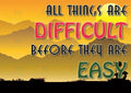 VEP101 All things difficult Poster - 12x18 - Inspirational Quotes English