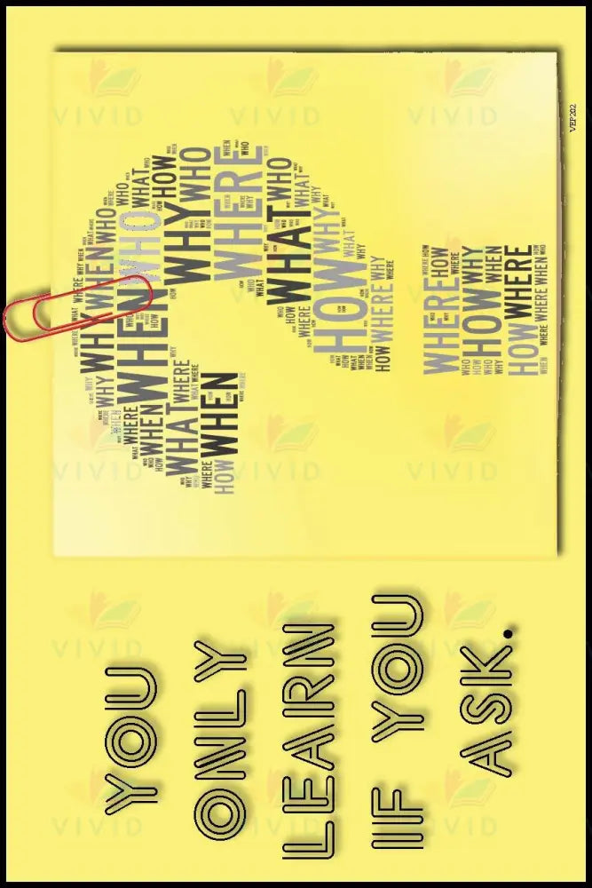 VEP202 Learn ask Poster - 12x18 - Inspirational Quotes English
