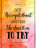 VEP210 Every Accomplishment - 12x18 - Inspirational Quotes English