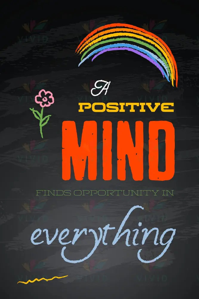 VEP217 A positive mind Poster - 12x18 - Inspirational Quotes English