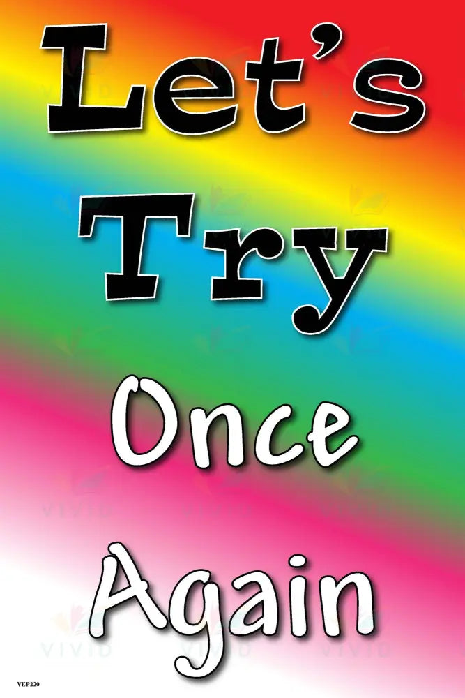 VEP220 Let’s try once again… poster - 12x18 - Inspirational Quotes English
