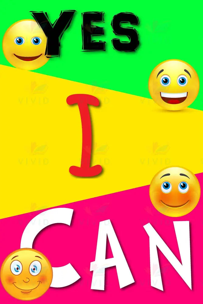 VEP6005 Yes I can Poster - 12x18 - Inspirational Quotes English