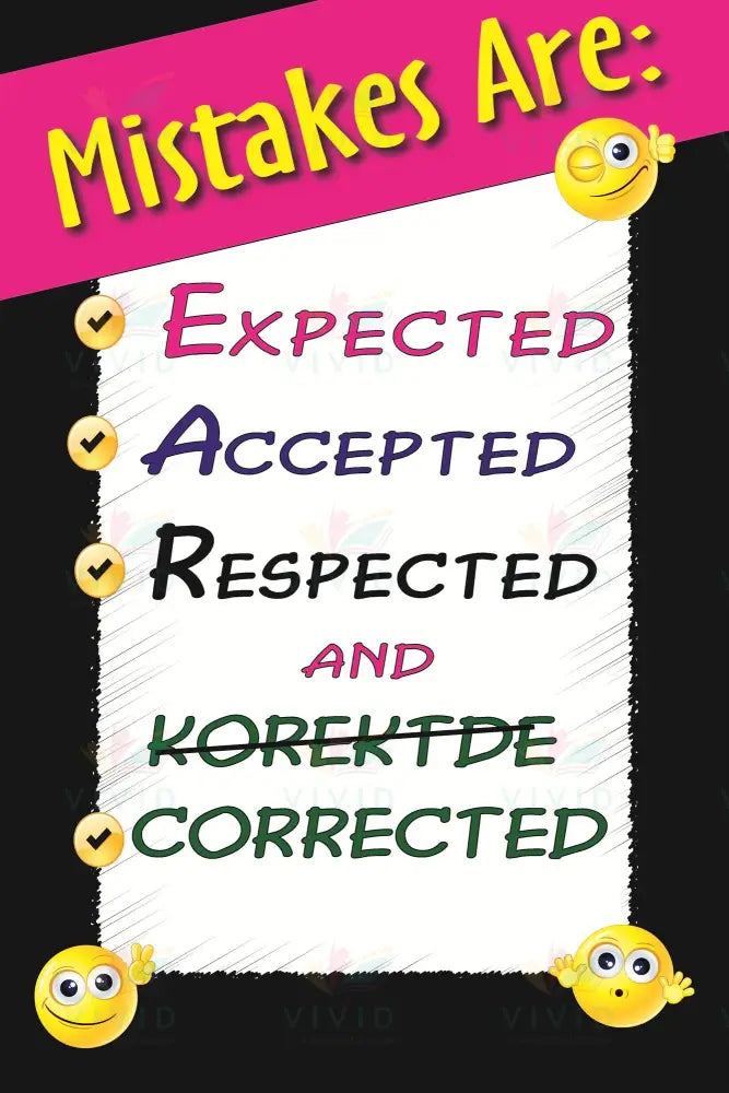 VEP6006 Mistakes are Poster - 12x18 - Inspirational Quotes English