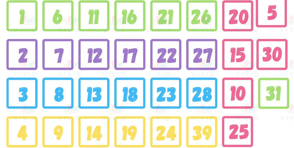VES011 Month Days Card English - 2.5’’ - Calendars