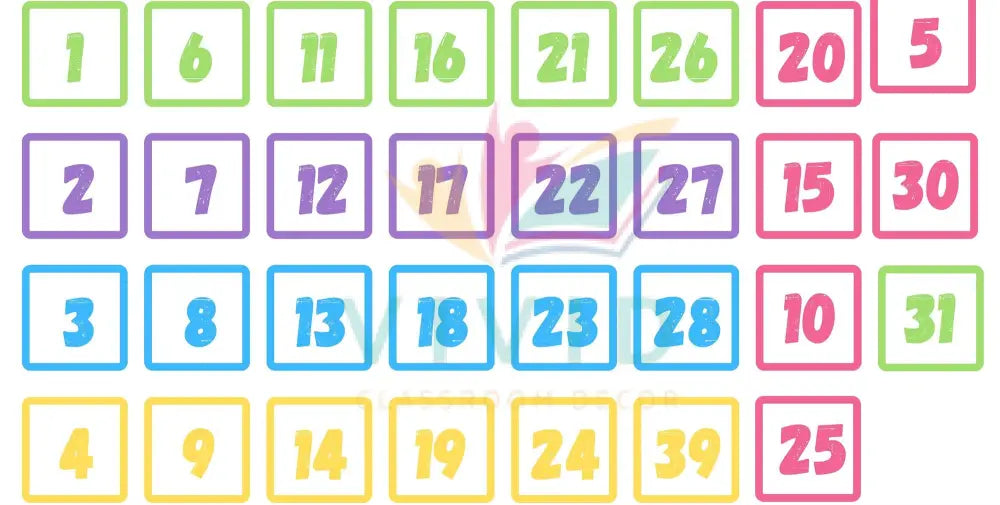 VES011 Month Days Card English - 2.5’’ - Calendars