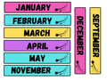 VES012 MONTHLY ENGLISH CARD STRIP