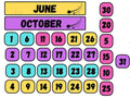 VES013 Month Days Card English - 2.5’’ - Calendars