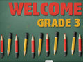 VEW001 ENGLISH WELCOME RED YELLOW PENCILS - Welcome Signs English