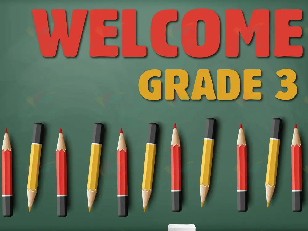 VEW001 ENGLISH WELCOME RED YELLOW PENCILS - Welcome Signs English