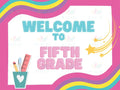 VEW005 ENGLISH WELCOME PINK PASTEL DESIGN - 18x24’’ / פרי נורסערי - Welcome Signs English