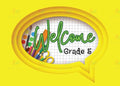 VEW011 ENGLSH WELCOME SPEECH BUBBLE YELLOW - Welcome Signs English