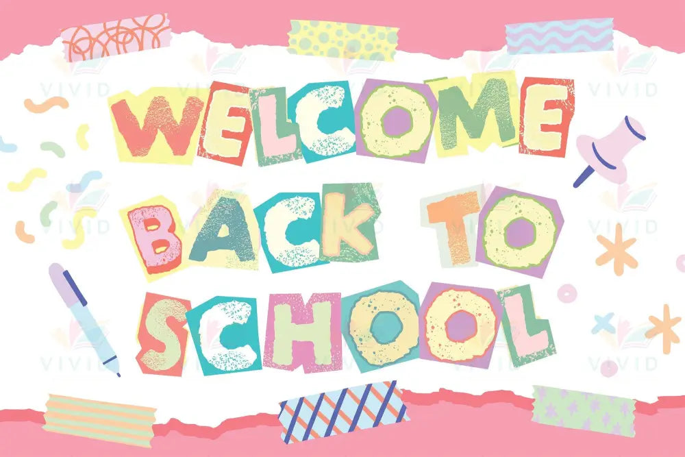 VEW012 ENGLISH WELCOME PASTEL ColorS SCRAPBOOK LETTERS - 18x24’’ - Welcome Signs English