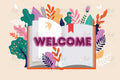 VEW014 ENGLSISH WELCOME SPIRAL YELLOW FONT - Welcome Signs English