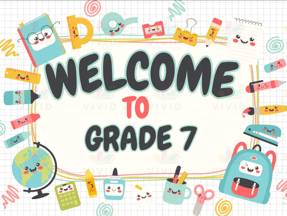 VEW029 ANIMATED SUPPLIES WELCOME - 18x24’’ / Grade 1 - Welcome Signs English