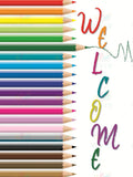 VEW103 ENGLISH WELCOME Color PENCIL - 18x24’’ - Welcome Signs English