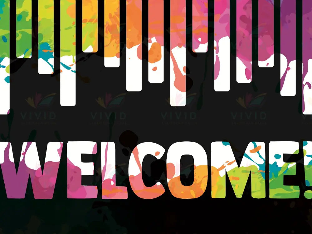 VEW104 ENGLISH WELCOME ColorED FONT - 18x24’’ - Welcome Signs English