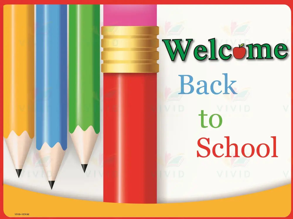 VEW105 ENGLISH WELCOME Color PENCILS - 18x24’’ - Welcome Signs English