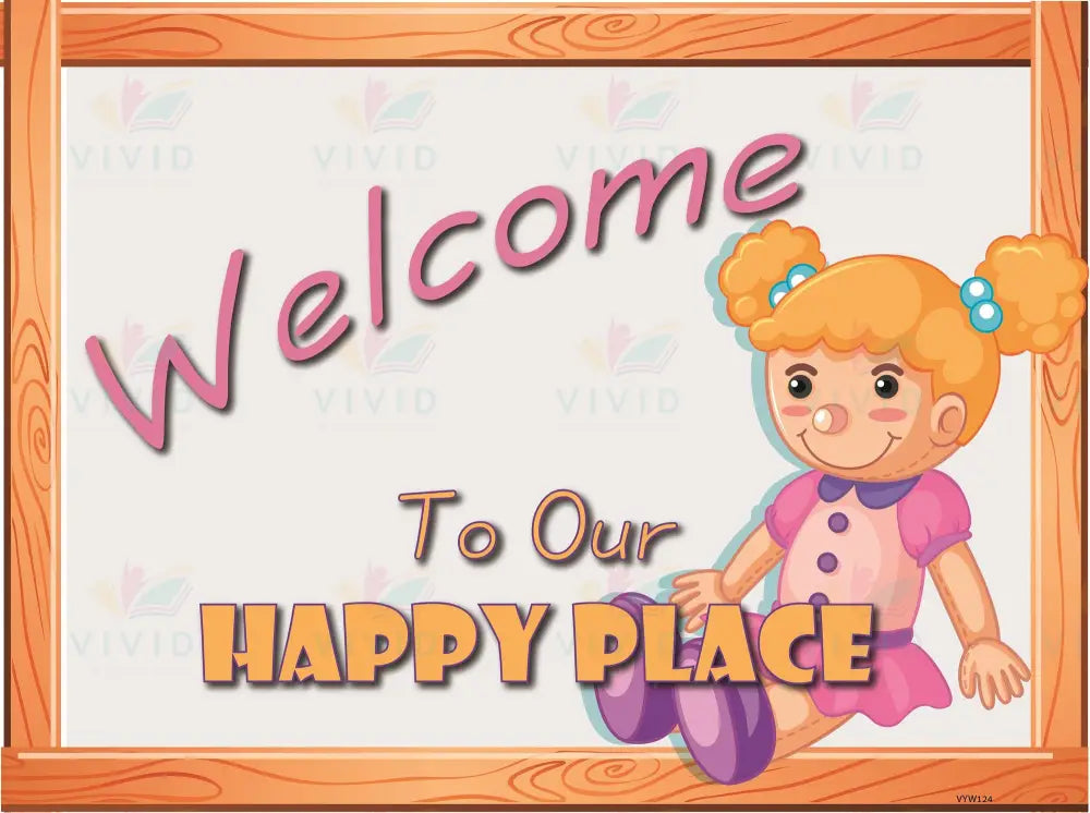 VEW124 WELCOME TO OUR HAPPY PLACE PLAYGROUP - 12x18 - Welcome Signs Yiddish