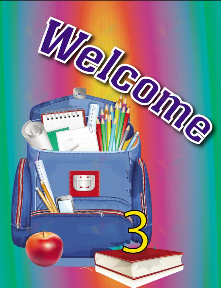 VEW1721 BACKPACK APPLE WELCOME - 18x24’’ - Welcome Signs English