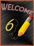 VEW1735 BLACKBOARD PENCIL WELCOME - 18x24’’ - Welcome Signs English