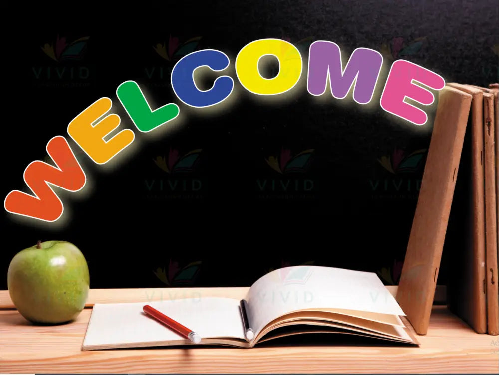 VEW311 ENGLISH WELCOME BOOK COLORED LETTERS - 18x24’’ - Welcome Signs English