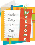 VEW316 ENGLISH WELCOME NOTE PAPER CLIP - 18x24’’ - Welcome Signs English