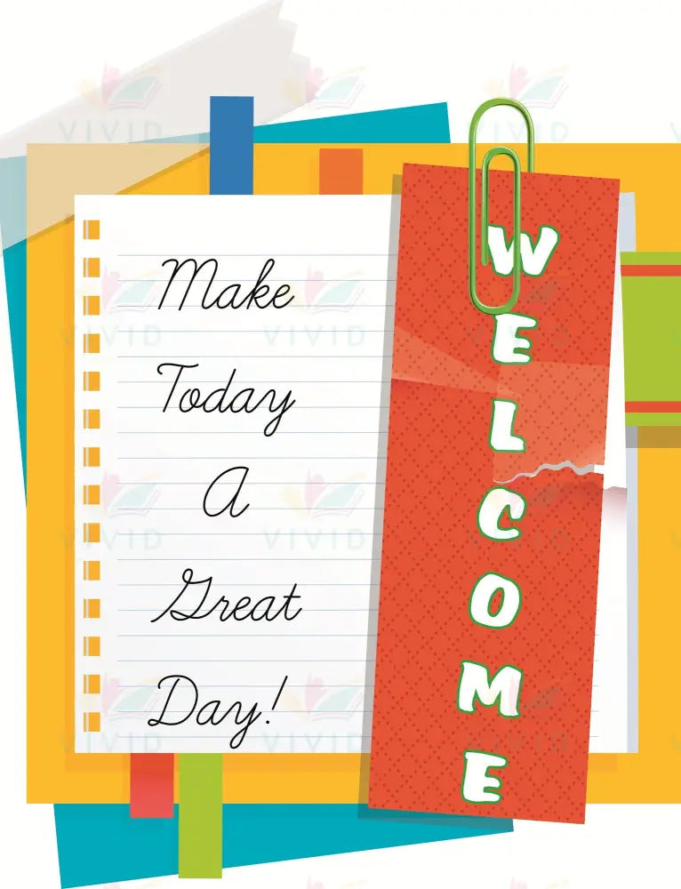 VEW316 ENGLISH WELCOME NOTE PAPER CLIP - 18x24’’ - Welcome Signs English