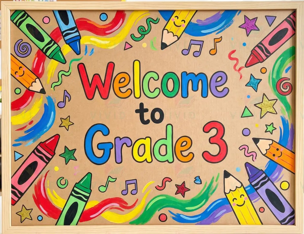 VEW9001 CORKBOARD WELCOME - 18x24’’ / Pre Nursery - Welcome Signs English