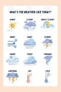 VS004 WEATHER CHART - 18x24’’ - Learning Charts English
