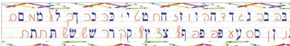 VSC1523 YIDDISH ALEPH BAIS DESK STRIPS - 3.5x11.5’’ - Classroom Management and Teacher Aid