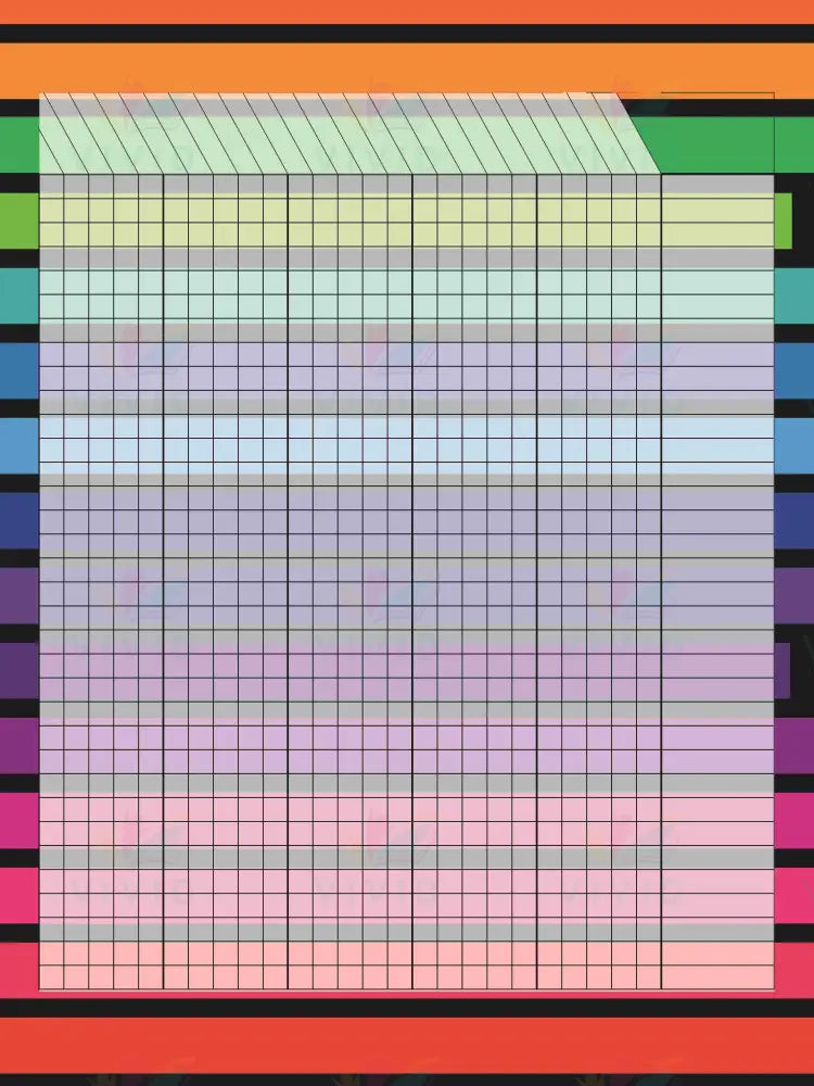 VYG130 YIDDISH COLORFUL GRIDS CHART - 12x18 - Learning Charts Yiddish