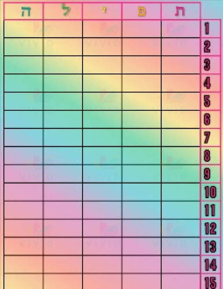 VYG3604A TEFILLA YIDDISH CHART - 12x18 - Learning Charts Yiddish