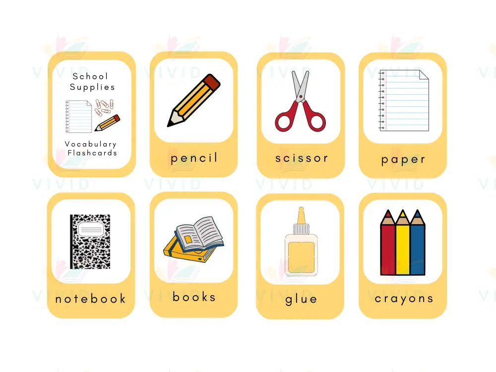 VYL002 SUPPLIES CARDS - 5x7 - Classroom Management and Teacher Aid