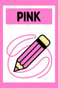 VYL0333 COLOR CARDS PENCIL DESIGN - 8.5x11 - Learning Charts English