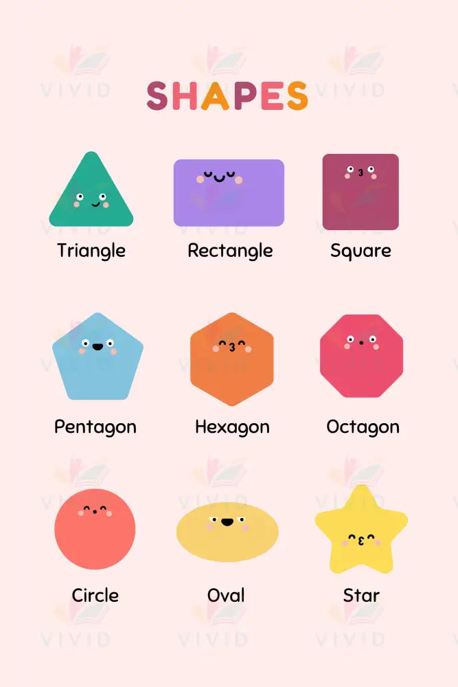 VYL039 ANIMATED SHAPES POSTER - 18x24’’ - Learning Charts English