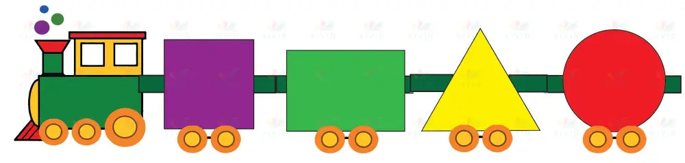 VYL1210 SHAPES TRAIN - approximately 12x12’’ each shape - Learning Charts Yiddish