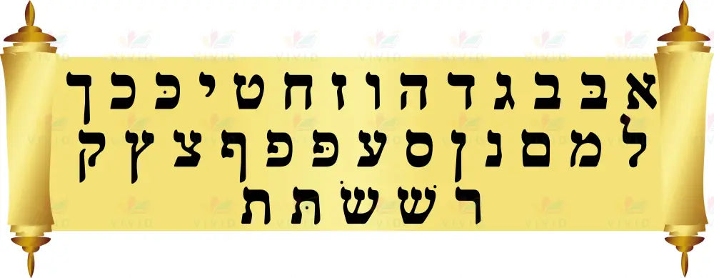 VYL2182 TORAH SCROLL ALEPH BAIS POSTER - 12x48’’ - Learning Charts Yiddish