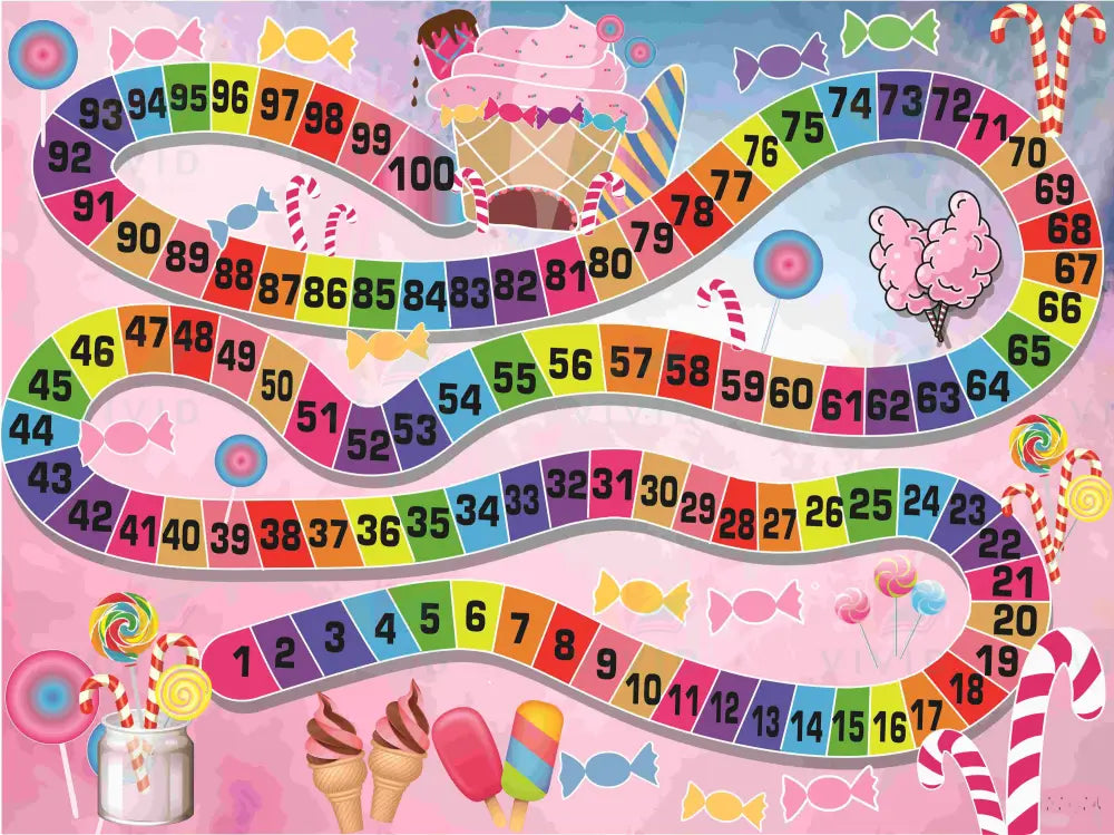 VYL219 CANDYLAND 1-100 - 24x36 - Learning Charts Yiddish