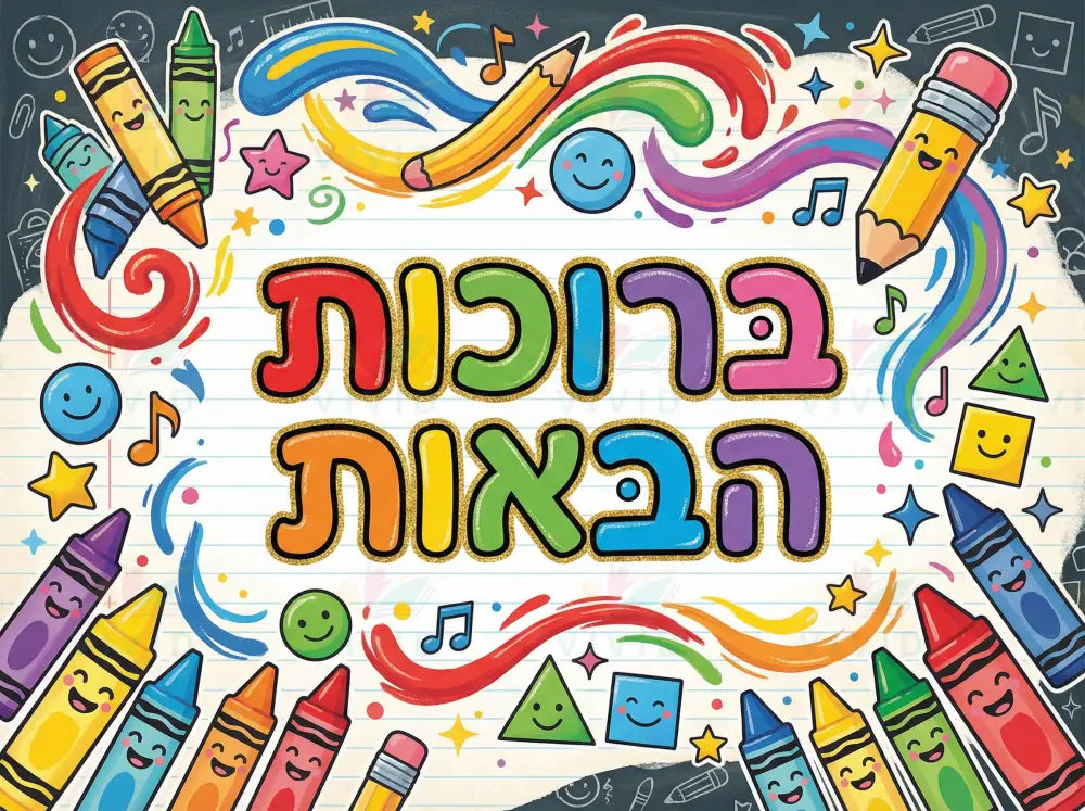 VYW9017 FUN CRAYON WELCOME - Welcome Signs Yiddish