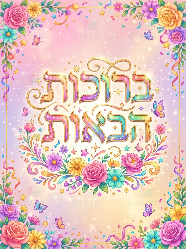 VYW9035 FLORAL WELCOME - Welcome Signs Yiddish